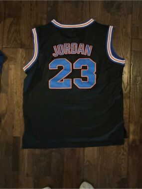 Jordan 23 Black Basketball Jersey with Blue & Orange Trim